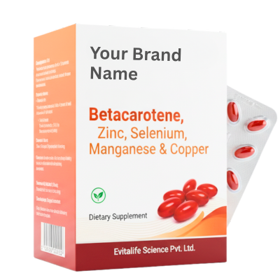 Betacarotene, Zinc, Selenium, Manganese & Copper softgel capsule manufacturer - Evitalife Science Pvt. Ltd.