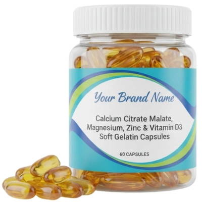 Calcium Citrate Malate, Magnesium, Zinc & Vitamin D3 Soft Gelatin Capsules - Softgel Capsules - Evitalife Science