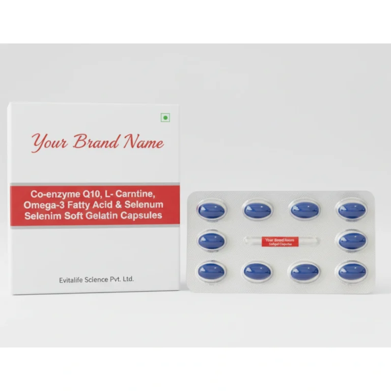 Co-enzyme Q10, L- Carnitine softgel capsules manufacturer - evitalife science