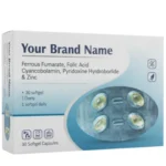 Ferrous Fumarate, Folic Acid, Cyanocobalamin, Pyridoxine Hydrochloride & Zinc - Softgel Capsules - Evitalife Science