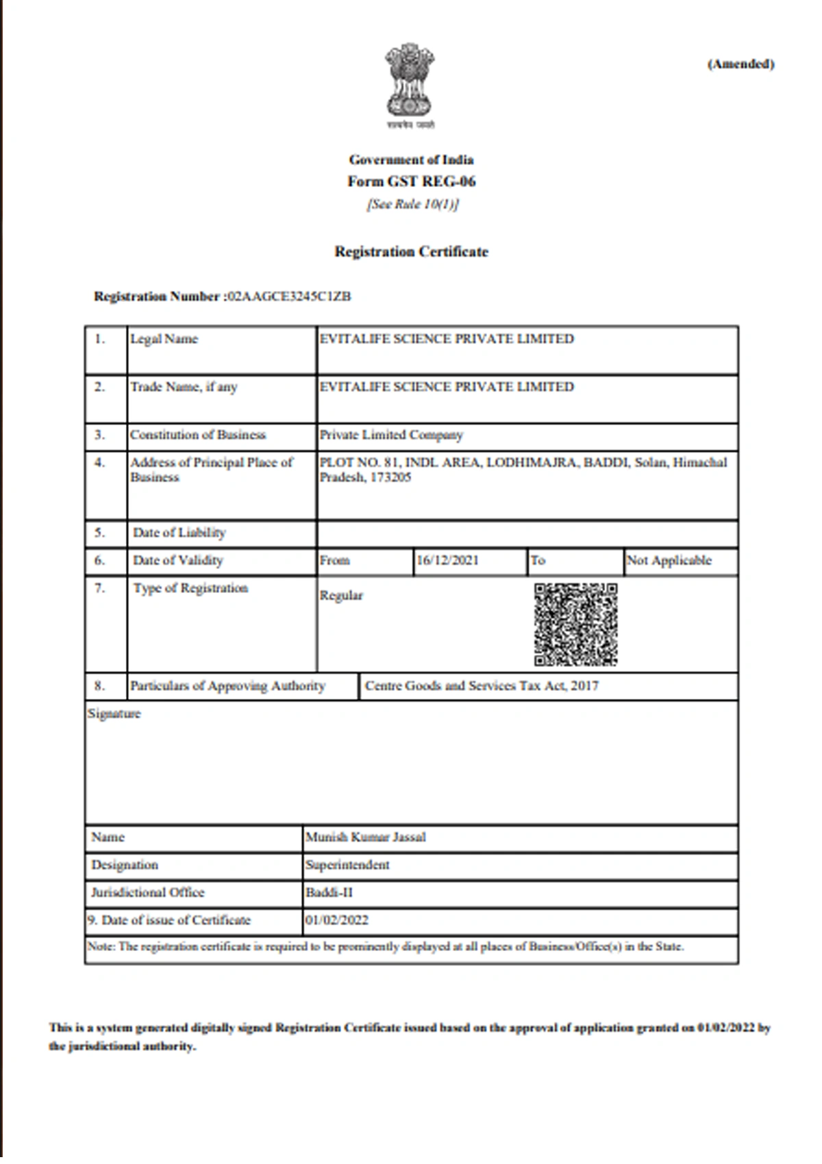 GST Certificate