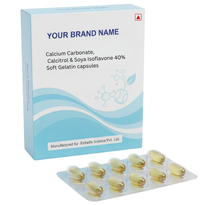 Calcium Carbonate, Calcitrol & Soya Isoflavone40% Soft Gelatin capsules Softgel capsules - Evitalife Science