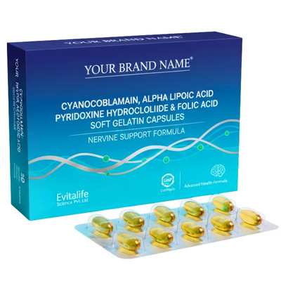 Cyanocobalamin, Alpha Lipoic Acid, Pyridoxine Hydrochloride & Folic Acid Soft Gelatin Capsules - Evitalife Science