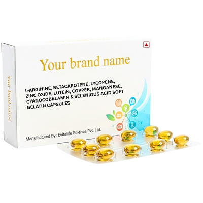 L-Arginine, Betacarotene, Lycopene, Zinc Oxide, Lutein, Copper, Manganese, Cyanocobalamin & Selenious Acid Softgel Capsules - Evitalife Science