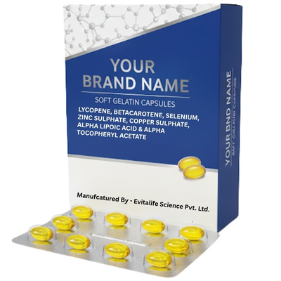 Lycopene, Betacarotene, Selenium, Zinc Sulphate, Copper Sulphate, Alpha Lipoic Acid & Alpha Tocopheryl Acetate Softgel Capsules - Evitalife Science
