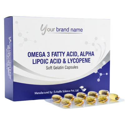 Omega 3 Fatty Acid, Alpha Lipoic Acid & Lycopene Softgel Capsules - Evitalife Science