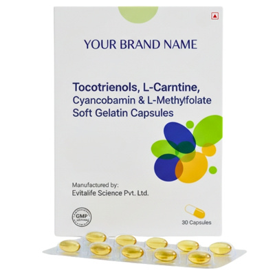Tocotrienols, L-Carnitine, Cyanocobalamin & L-Methylfolate Soft Gelatin Capsules - Evitalife Science