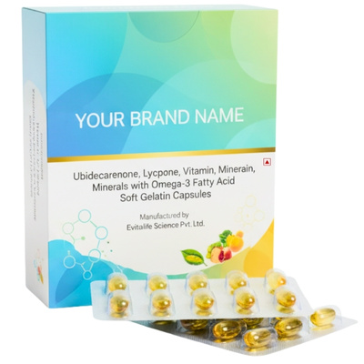 Ubidecarenone, Lycopene, Vitamin, Minerals with Omega-3 Fatty Acid Soft Gelatin Capsules- Evitalife Science